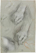 Studies of Hand, Fingers and Leg, Foot Sketch (for “Rest on the Flight to Egypt”, Città del Vaticano, Pinacoteca Vaticana)