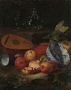 Still Life with Fruits, China, Glasses and a Mandola