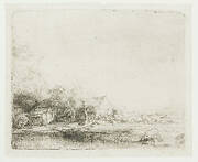 Landscape with a cow drinking