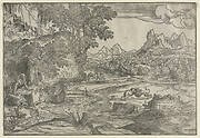 Landscape with Saint Jerome and Two Lions