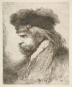 Head of an old man facing left, from the series of 'Large Oriental Heads'