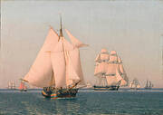 Ships under sail in a mild breeze on a clear summer's afternoon