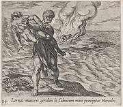 Plate 84: Hercules Throwing Lichas into the Sea (Lernaei muneris gerulum in Euboicum mare praecipitat Hercules), from Ovid's 'Metamorphoses'