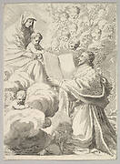 Cardinal Richelieu, Kneeling, Presents His Book to the Virgin and Child